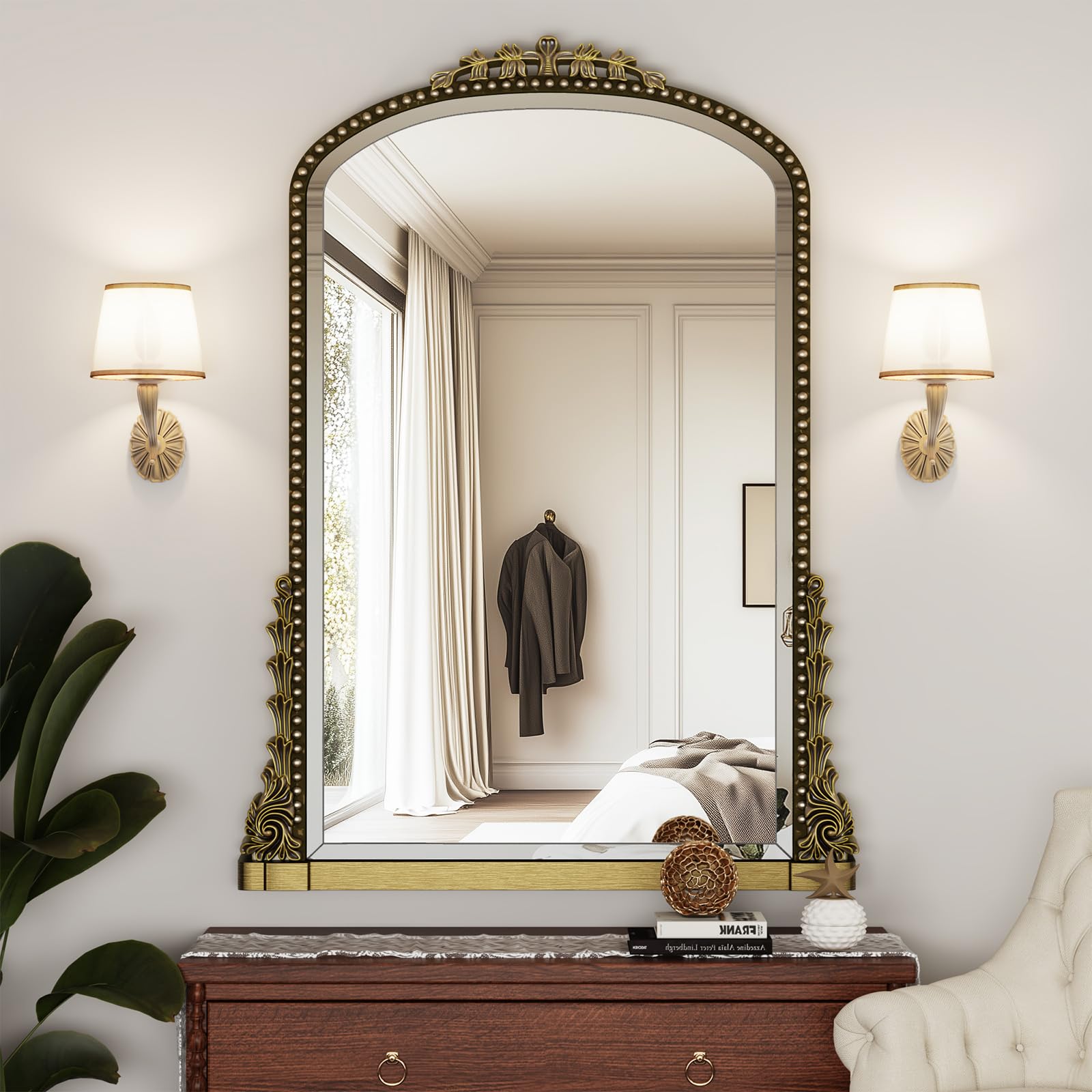 Amazon.com: Wall Mirror, Vintage Carved Bathroom Mirror 22